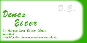 denes eiter business card